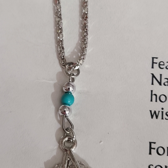 Northern plains Native American reservation necklace feather turquoise navajo - Picture 5 of 6